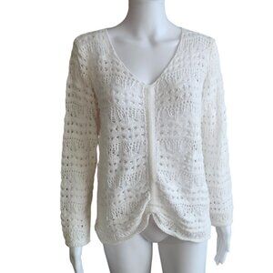 BEACHLUNCHLOUNGE White Open Knit Sweater